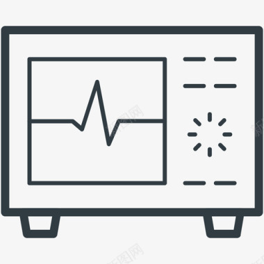 心电图机医疗和健康向量线图标图标