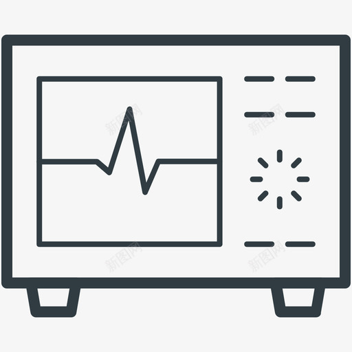 心电图机医疗和健康向量线图标svg_新图网 https://ixintu.com 医疗和健康向量线图标 心电图机