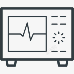 心电向量心电图机医疗和健康向量线图标高清图片