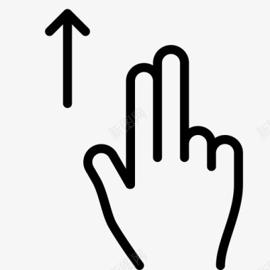 两个手指向上滑动触摸向上滑动图标图标