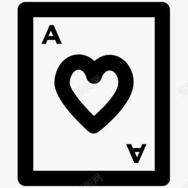 扑克牌爱情和浪漫大胆的线图标图标