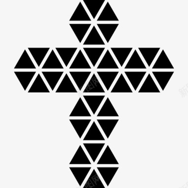 小三角形形状的多边形交叉图标图标