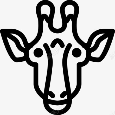 长颈鹿动物线图标图标