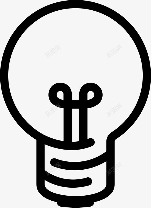 灯泡电源想法图标svg_新图网 https://ixintu.com 个人网站图标 乐趣 亮度 思想 想法 气体 灯丝 灯泡 电源 能量