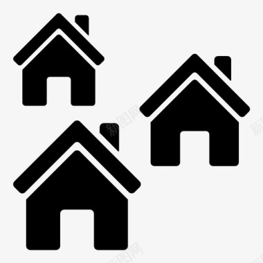 村庄住宅队形图标图标