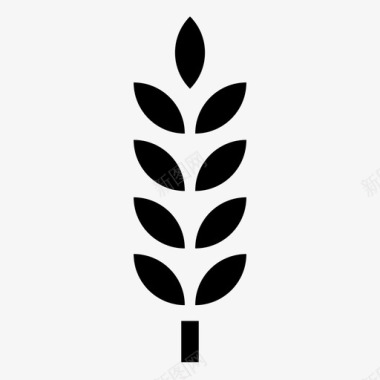 大麦针尖麦芽图标图标