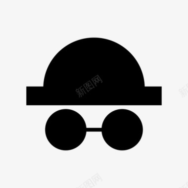 帽子和眼镜眼镜秘密特工图标图标