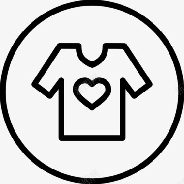 T恤valenticons圆形线条图标图标