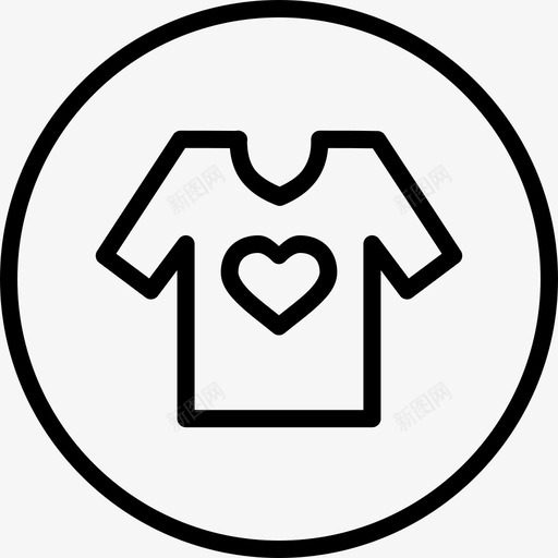 T恤valenticons圆形线条图标svg_新图网 https://ixintu.com T恤 valenticons圆形线条