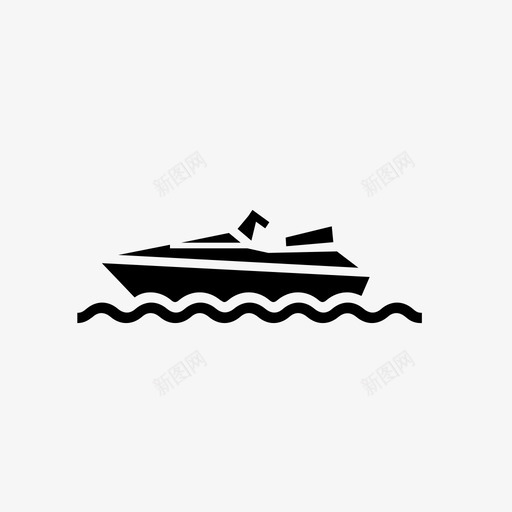 摩托艇天空船图标svg_新图网 https://ixintu.com 个人船艇 交通工具 天空 摩托艇 海斗 船
