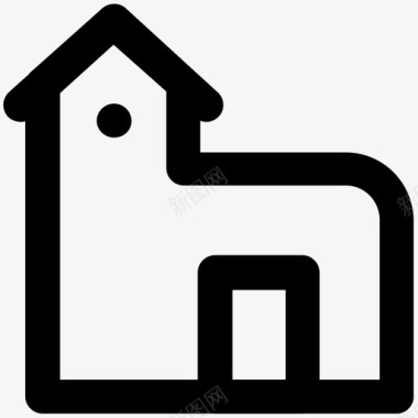 住宅建筑和家具加粗线条图标图标