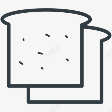 吐司食物线图标图标