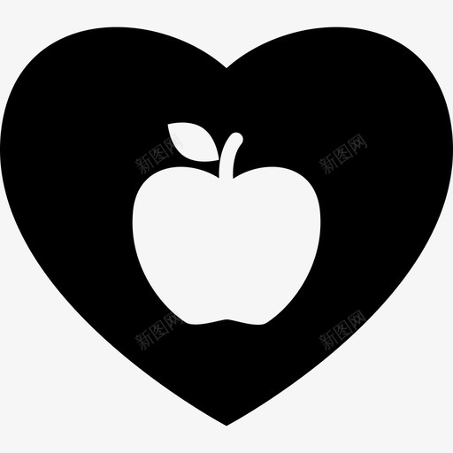 苹果爱好者食物心跳图标svg_新图网 https://ixintu.com 心跳 苹果爱好者 食物