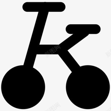 自行车交通工具粗体图标图标