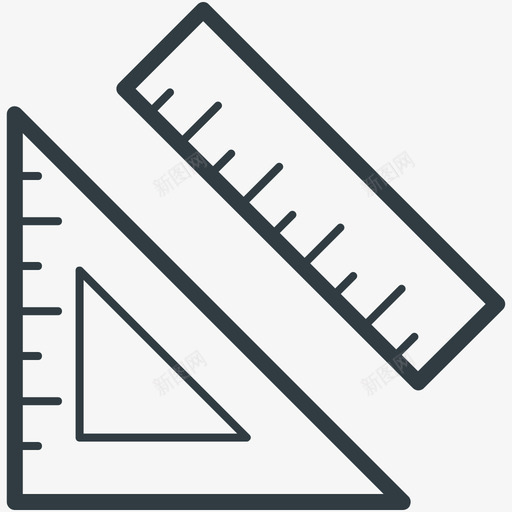 标尺和度数教育线图标svg_新图网 https://ixintu.com 教育矢量线图标 标尺和度数