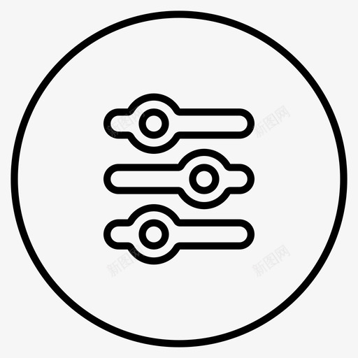 水平滑块选项媒体图标svg_新图网 https://ixintu.com dna 仪表板 媒体 工具 按钮 控制 播放控制线 旋钮 杠杆 水平滑块 选项