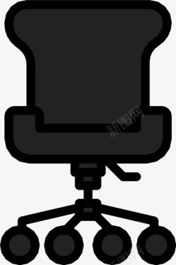 办公椅靠背轮子图标图标