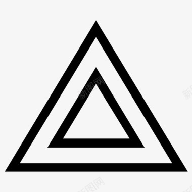 三角形餐铃三面图标图标