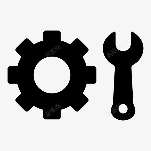 齿轮和扳手车轮修理图标svg_新图网 https://ixintu.com 修理 工程师1 干燥 成型 服装 清洁 生成 车轮 配置 齿轮和扳手
