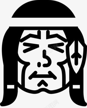 美国原住民印第安人西部图标图标
