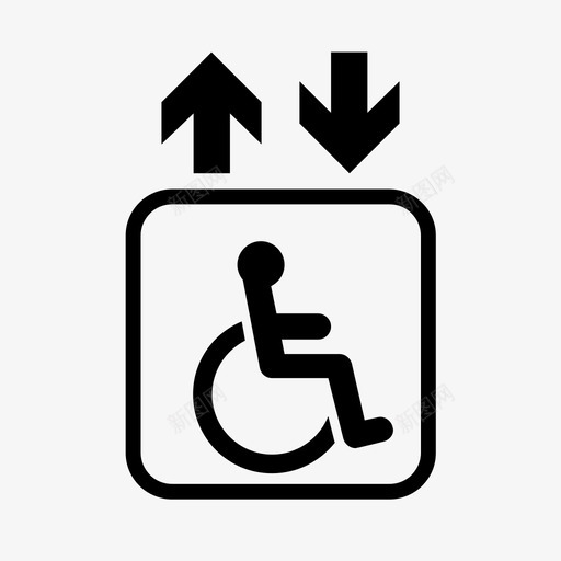 无障碍标志滚动图标svg_新图网 https://ixintu.com 坡道 推 无障碍 无障碍残疾人图标矢量符号和标志 标志 残疾人 滚动 电梯 轮椅