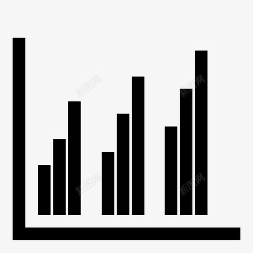 柱状图条形图数据图标svg_新图网 https://ixintu.com 数据 条形图 柱状图 统计 调查