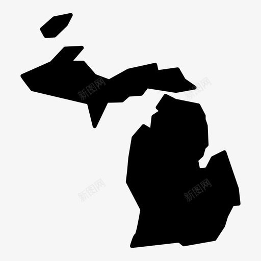 密歇根美国湖图标svg_新图网 https://ixintu.com 中西部 休伦 位置 半岛 地图 密歇根 州 湖 美国 美国州地图实体