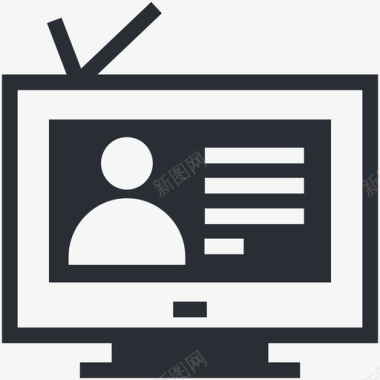 复古电视用户界面和网络图标图标
