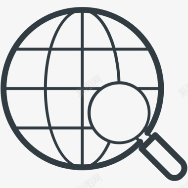 全球搜索搜索引擎优化和互联网营销线图标图标