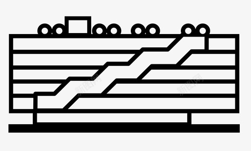 蓬皮杜中心波堡楼梯图标图标