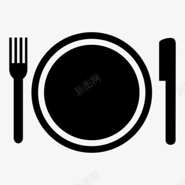 餐具餐盘午餐图标图标
