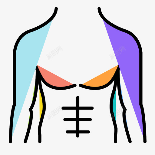 男性躯干瘦肌肉运动身体图标svg_新图网 https://ixintu.com 上身 健美 六块腹肌 图表 形状 男性躯干 瘦肌肉 胸部 轮廓 运动身体