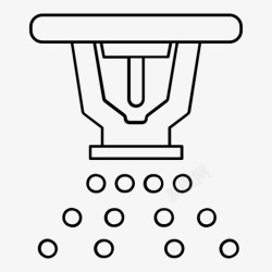 水喷头喷水灭火器消防喷头保安图标高清图片