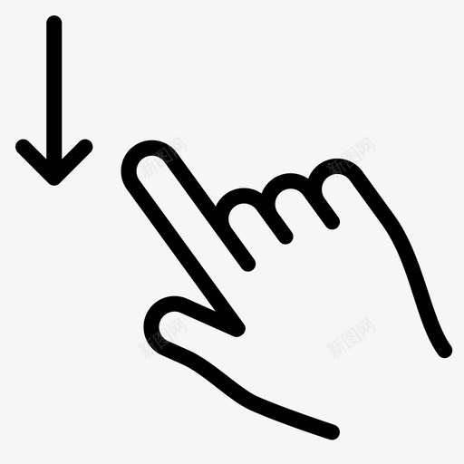 向下滑动技术管理图标svg_新图网 https://ixintu.com 向下滑动 增强 平滑手势 手 手势 手指 技术 放大镜 数据 管理 触摸