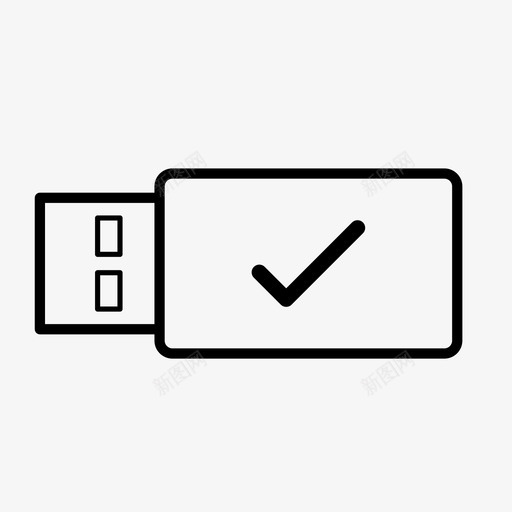 U盘传输信号图标svg_新图网 https://ixintu.com U盘 pc 传输 信号 右 复选标记 是 端口