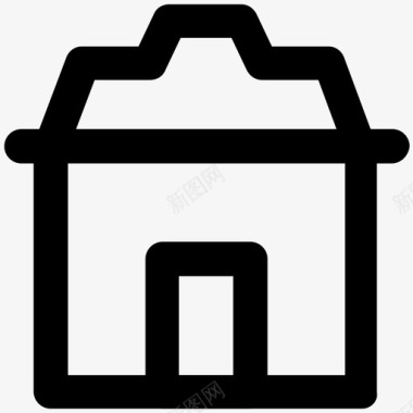 棚屋住宅房屋建筑图标图标