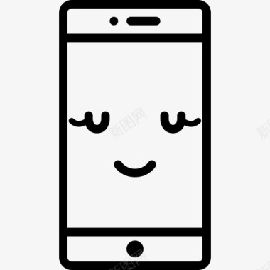 快乐电话脸图标图标