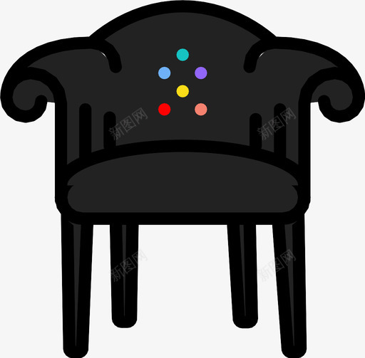 维多利亚式扶手椅图标svg_新图网 https://ixintu.com 维多利亚式扶手椅
