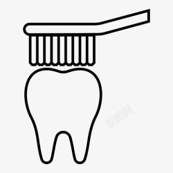 抛光打蜡牙刷牙科护理牙医图标高清图片