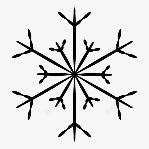 雪花树星星图标svg_新图网 https://ixintu.com 冬天 图案 圣诞节 星星 标记 树 水晶 纸 雪花