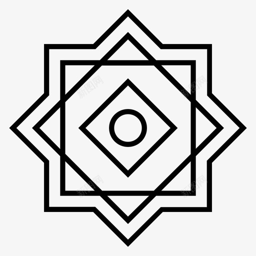 对称的阿拉伯式的装饰性的图标svg_新图网 https://ixintu.com 对称的 装饰性的 阿拉伯式的