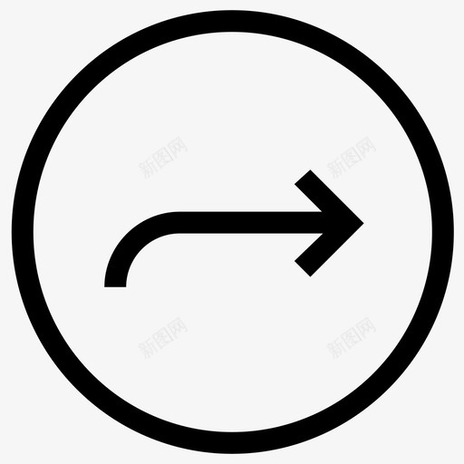 右箭头圆形方向图标svg_新图网 https://ixintu.com ui线图标 右信号 右箭头 圆形 方向 点 跟随 路径 转弯