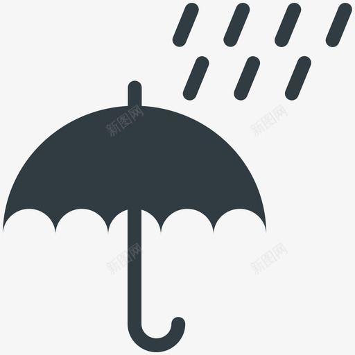 防雨天气凉爽标图标svg_新图网 https://ixintu.com 天气凉爽矢量图标 防雨