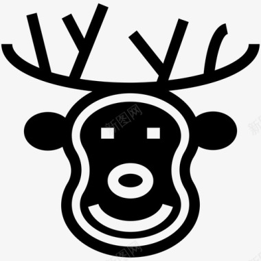驯鹿头圣诞偶像图标图标