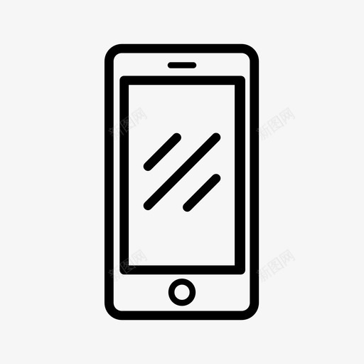 智能手机iphone物品图标svg_新图网 https://ixintu.com iphone 展示品 手机 技术 智能手机 材料 物品 线条艺术