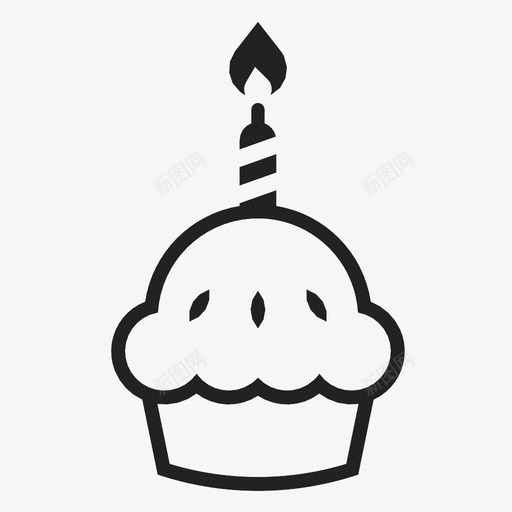 纸杯蛋糕烘焙生日图标svg_新图网 https://ixintu.com 吃 松饼 烘焙 甜食 生日 纸杯蛋糕 霜冻 面包 食物