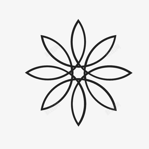 花水晶图案图标svg_新图网 https://ixintu.com 图案 植物 水晶 绘画 花