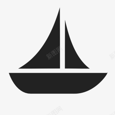 帆船度假旅行图标图标