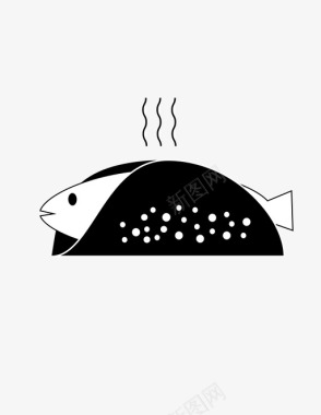鱼玉米卷图标图标