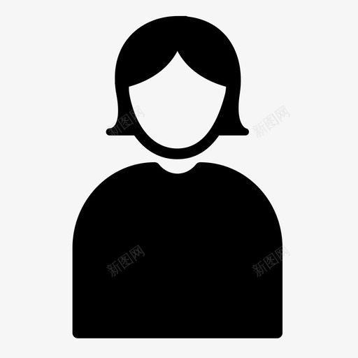 人类女性女孩图标svg_新图网 https://ixintu.com 人 人类 女孩 女性 活着的 短发